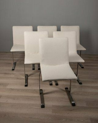 Set Of 6, Vintage Dining Chairs Mod. Inaly By Giovanni Offredi For Saporiti, 1970s, Italian Design