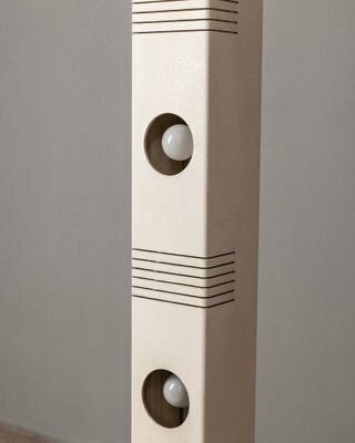 Vintage Italian Floor Lamp In White Iron And Metal, 1970s photo Lighting