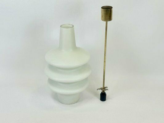 Czech Milk Glass Pendant Lamp Attributed To Josef Hurka For Napako, 1960s photo Lighting