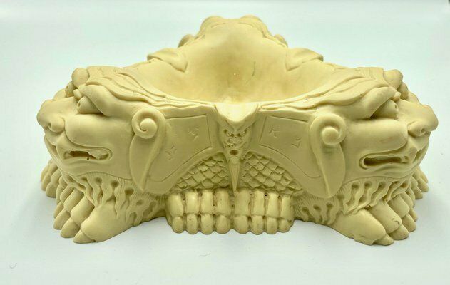 Chinese Faux Ivory Foo Dog Resin Ashtray, 1960s photo buy