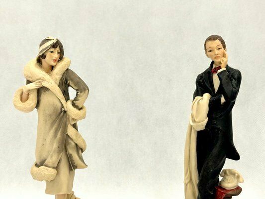 Art Deco Style Adl Figurines By Vittorio Tessaro, 1970s, Set Of 2 photo for sale