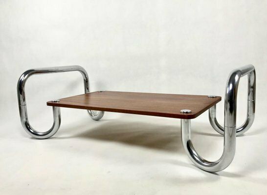 Bauhaus Czech Tubular Chrome Coffee Table, 1930s photo Furniture