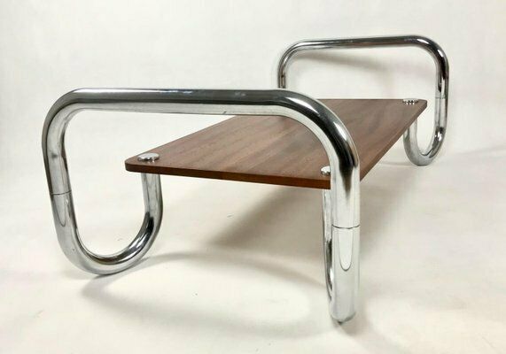 photo furniture Bauhaus Czech Tubular Chrome Coffee Table, 1930s