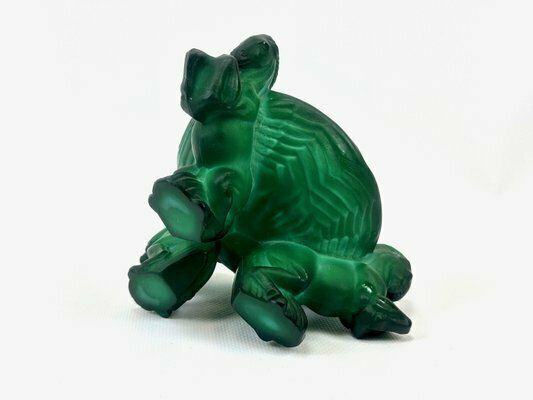 Art Deco Malachite Glass Pegasus Ashtray By Arthur Pleva For Curt Schlevogt, 1930s photo vintage