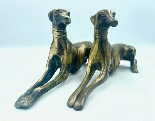 Greyhounds Or Whippets In Brass, 1960s, Set Of 3 photo vinterior
