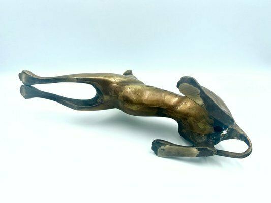 Greyhounds Or Whippets In Brass, 1960s, Set Of 3 photo buy