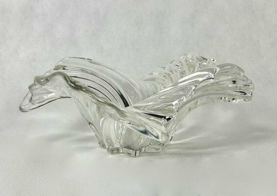 Large German Swirling Comet Crystal Glass Serving Bowl From Mikasa, 1980s photo for sale