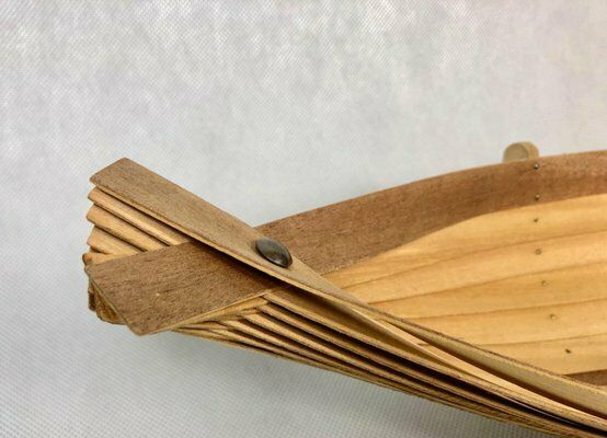 Mid Century Wooden Fruit Basket In Boat Shape, 1960s photo for sale