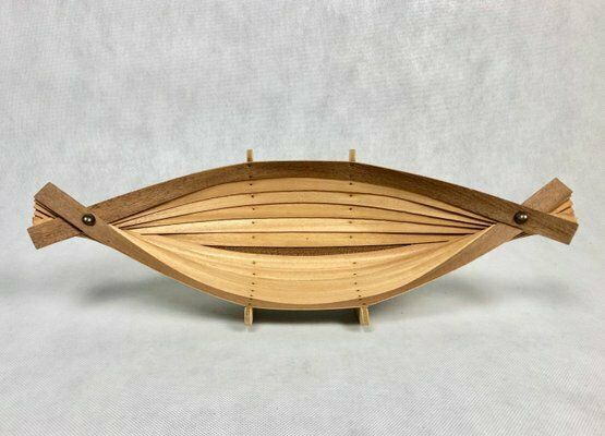 Mid Century Wooden Fruit Basket In Boat Shape, 1960s photo vintage