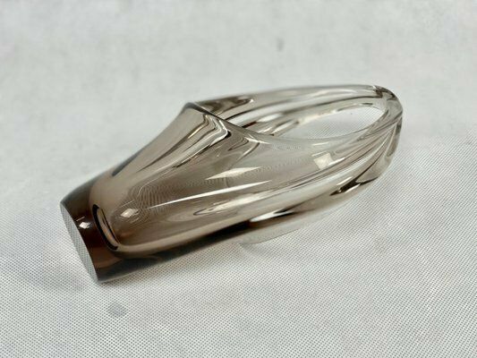 Bohemian Glass Basket Attributed To Miroslav Klinger For železný Brod, 1960s photo 147.0