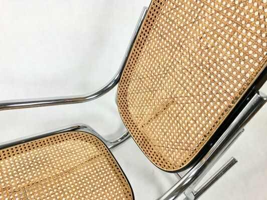 Mid Century Chromed Steel & Rattan Rocking Chair, 1970s photo 629.0