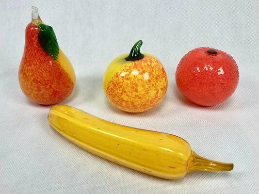 Mid Century Art Glass Fruits, 1970s, Set Of 6 photo Home Decor