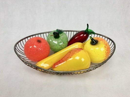 Mid Century Art Glass Fruits, 1970s, Set Of 6 photo buy