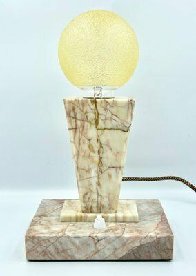 Art Deco Marble Table Lamp From Kámen Praha, 1930s photo furniture
