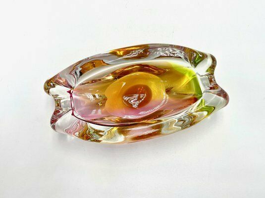 Art Glass Ashtray Attributed To Josef Rozinek For Novy Bor, 1960s photo 185.0