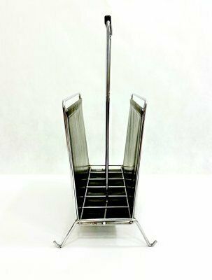 Vintage Vinyl And Steel Magazine Rack From Voss, 1970s photo Home Decor