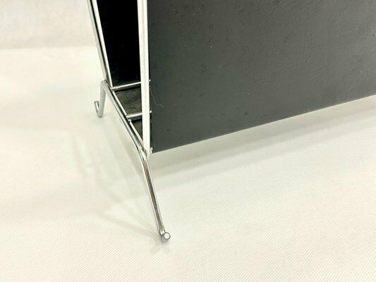 Vintage Vinyl And Steel Magazine Rack From Voss, 1970s photo vinterior