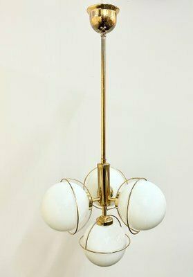 German Brass 3 Arm Chandelier From Leola, 1980s photo 248.0