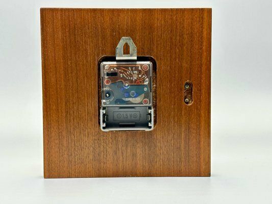Mid Century Modern Teak And Brass Wall Clock From Weimar, 1960s photo buy