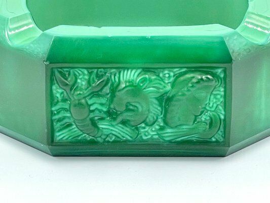 Zodiac Malachite Ashtray By Curt Schlevogt, Czechoslovakia, 1930s photo vinterior