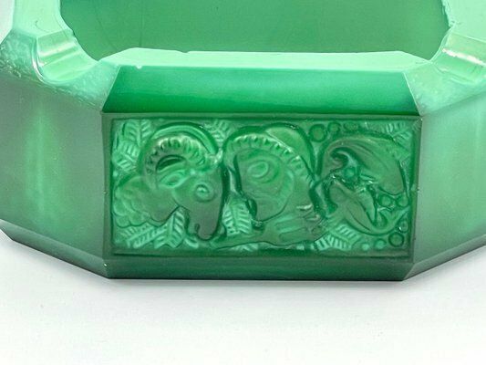 Zodiac Malachite Ashtray By Curt Schlevogt, Czechoslovakia, 1930s photo vintage