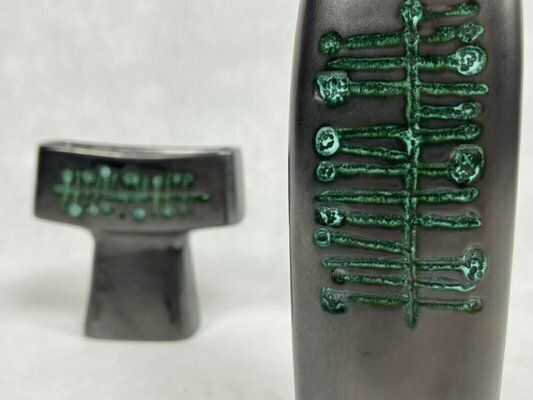 photo for sale Ceramic Vase & Candleholder By Jitka Forejtova For Kravsko, 1960s, Set Of 2