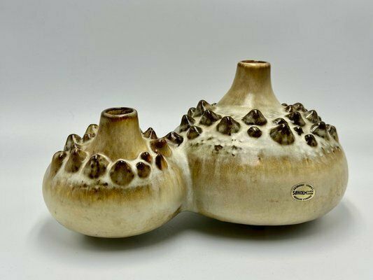 Mid Century Ceramic Model 3481 Double Vase Sea Urchin By Einer Johansen For Søholm Stoneware, 1960s photo for sale