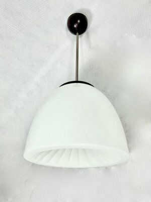 Czech Sunburst White Milk Glass And Bakelite Pendant Lamp From Napako, 1930s photo furniture