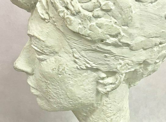 Józef Galica, Sculptures Of Mrs. M. S., Bronze And Plaster, Poland, 1960s, Set Of 2 photo vintage