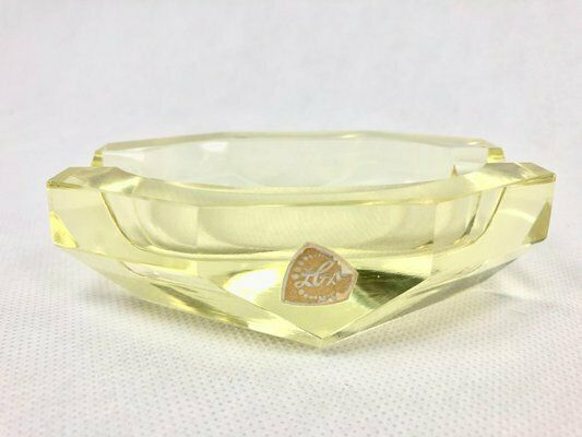 Art Deco Crystal Ashtray From železný Brod, 1930s photo Home Decor