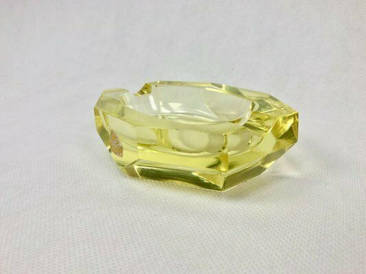 photo furniture Art Deco Crystal Ashtray From železný Brod, 1930s