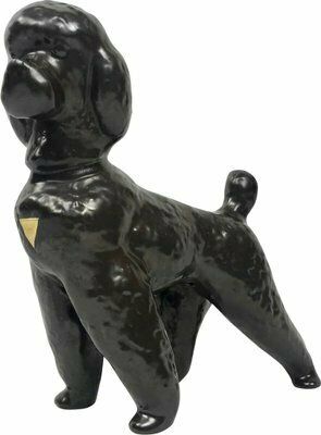 Ceramic Poodle Figurine From Znojmo, 1960s