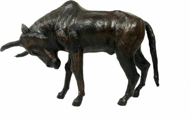 Vintage Papier Mâché Buffalo Figure, 1970s