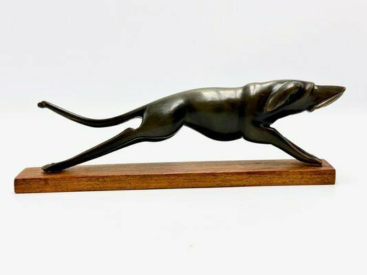 Vintage Art Deco Style Carved Hunting Dog Figurine, 1950s photo furniture