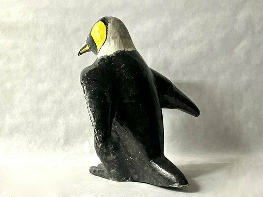 Large Vintage Paper Mache Penguin Sculpture, 1970s photo Art