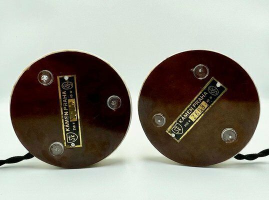 Art Deco Marble Table Lamps From Kámen Praha, 1930s, Set Of 2 photo furniture