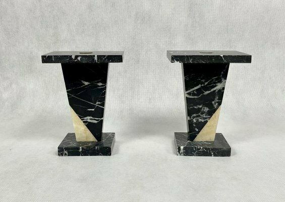 Art Deco Marble Mini Pedestals, 1930s, Set Of 2 photo 206.0