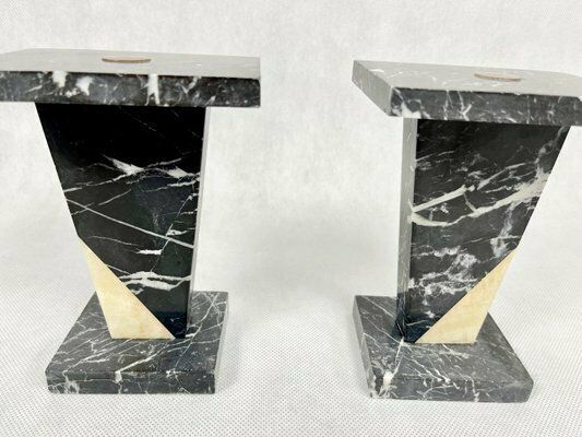 Home Decor Art Deco Marble Mini Pedestals, 1930s, Set Of 2 photo