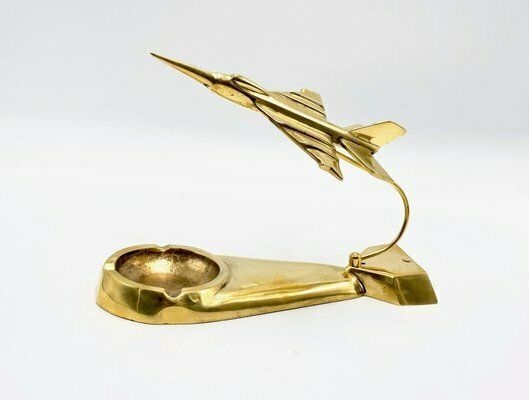 Mig 21 Desk Plane Model In Brass, 1950s photo for sale