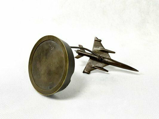 Mig 21 Desk Plane Model With Ashtray In Bronze, 1960s photo Home Decor