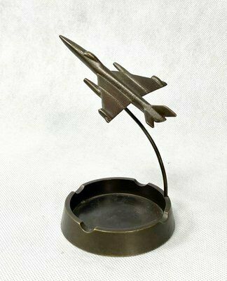Mig 21 Desk Plane Model With Ashtray In Bronze, 1960s photo 252.0