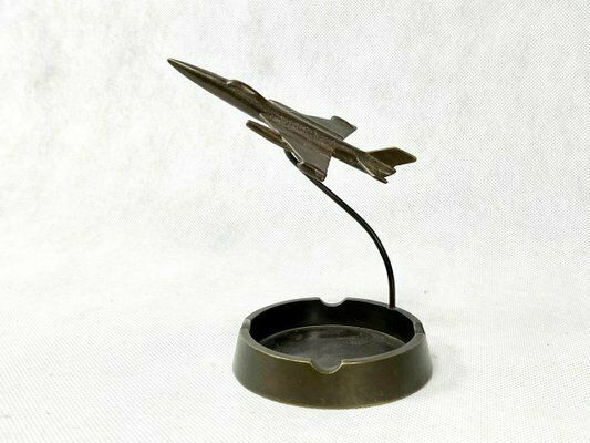 Mig 21 Desk Plane Model With Ashtray In Bronze, 1960s photo vinterior