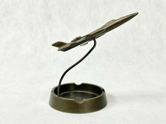 Mig 21 Desk Plane Model With Ashtray In Bronze, 1960s photo buy