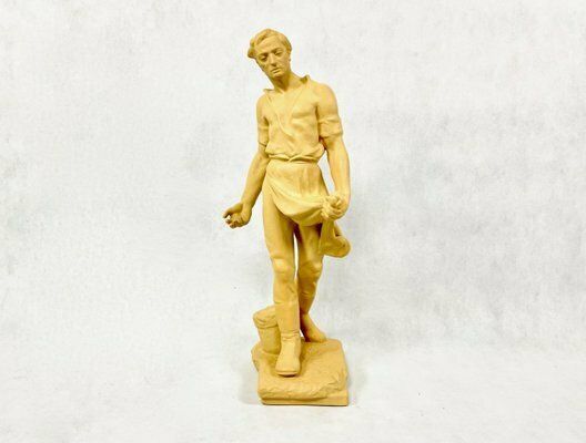 Large Socialist Realist Style Ceramic Sculpture Of Sower, Czechoslovakia, Late 1940s photo buy