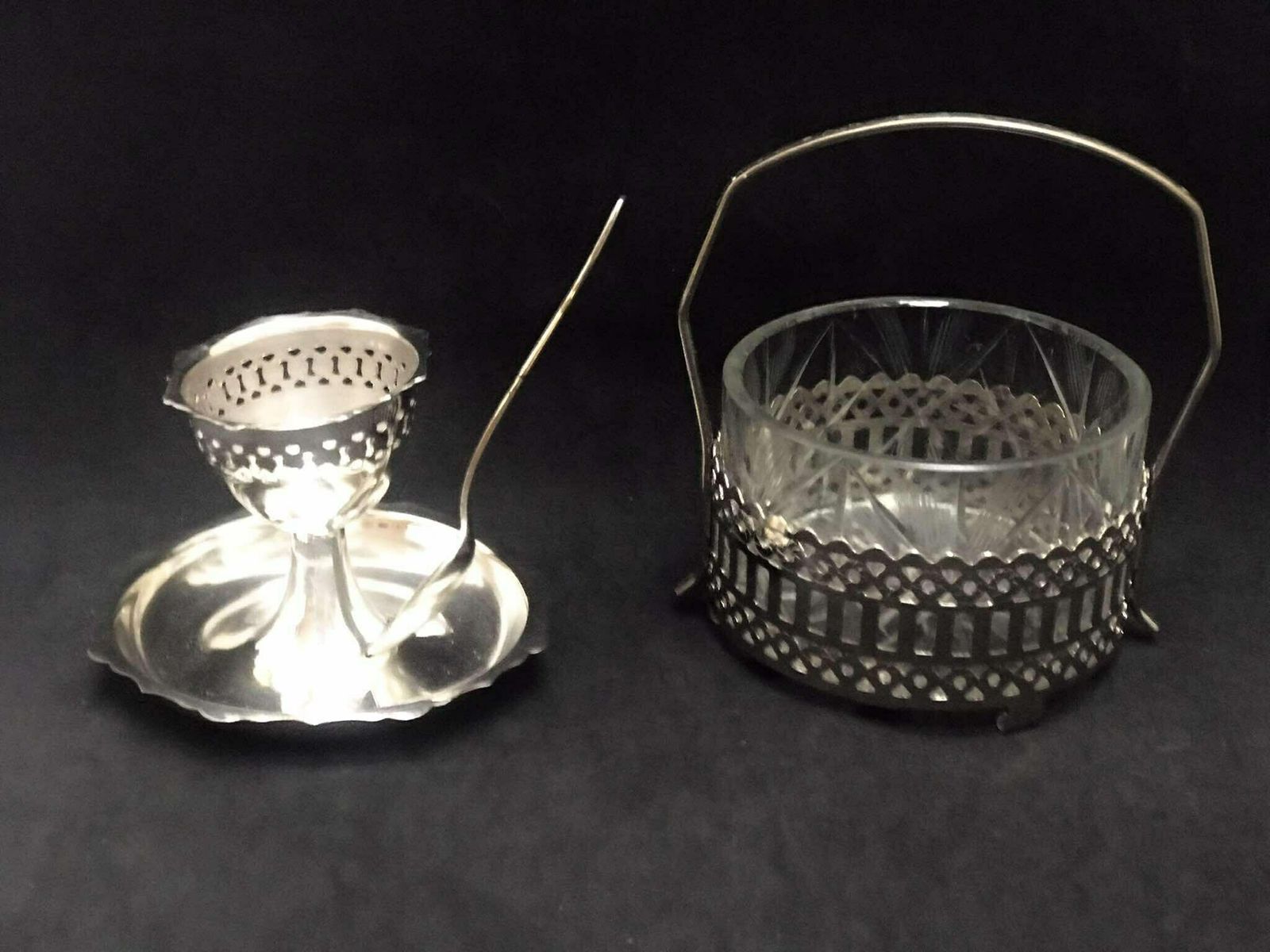 Breakfast Set For One Stainless Steel Egg Cup English Antique Jam/Mustard/Butter Bowl Glass photo vinterior