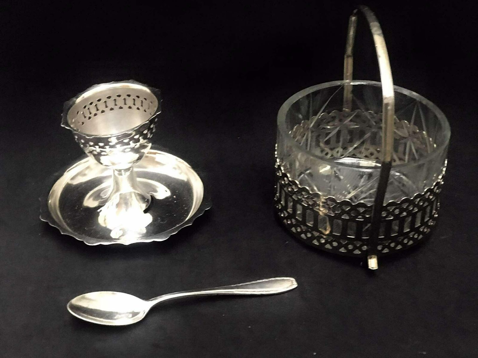 photo furniture Breakfast Set For One Stainless Steel Egg Cup English Antique Jam/Mustard/Butter Bowl Glass