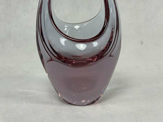 Bohemian Glass Basket By Miroslav Klinger For železný Brod, 1960s photo 180.0