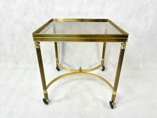 Vintage Italian Serving Trolley In Brass, 1960s photo vinterior