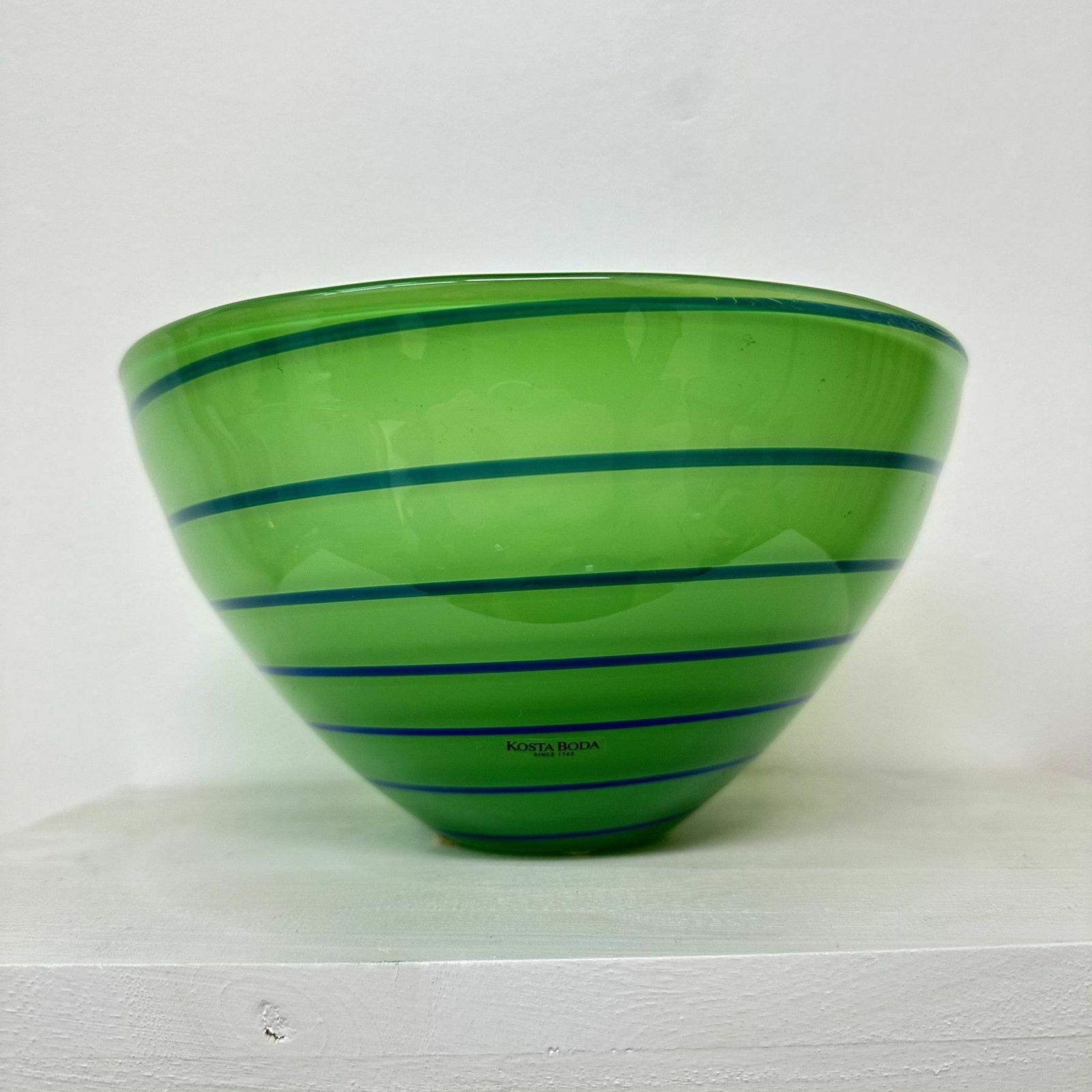Anna Ehrner Voor Kosta Boda Epoque Green Stripe Schaal photo buy