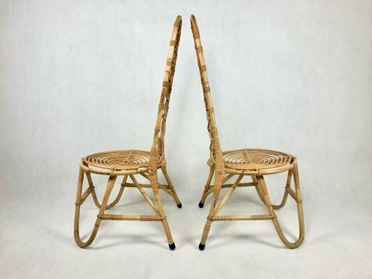 Bamboo Chairs Attributed To D. Van Sliedregt For Rohé Noordwolde, The Netherlands, 1950s, Set Of 2 photo furniture